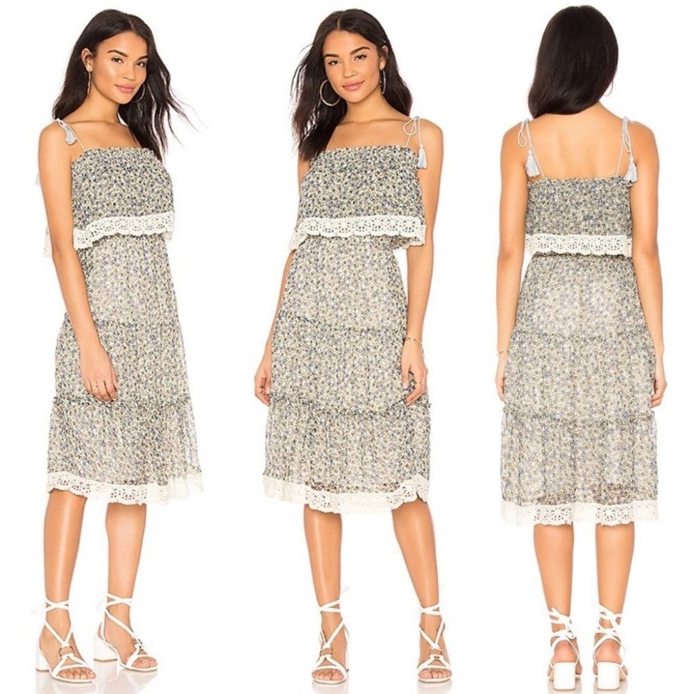 Revolve Cupcakes Cashmere Crochet Ruffle Dress Revolve Size Small Tassel Boho S